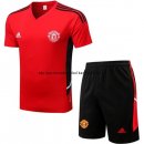 Nuevo Entrenamiento Conjunto Completo Manchester United 22/23 Rojo II Negro Baratas