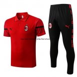 Nuevo Conjunto Completo Polo AC Milan 22/23 Rojo Negro Baratas