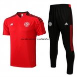 Nuevo Conjunto Completo Polo Manchester United 22/23 Rojo Negro Baratas