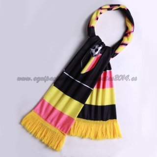 Bufanda Futbol Bélgica Tejidas Negro Amarillo Rosa