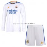 Nuevo Camiseta 1ª Liga Manga Larga Conjunto De Niños Real Madrid 21/22 Baratas