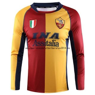 Nuevo Camiseta 1ª Liga Manga Larga As Roma Retro 2000/2001 Baratas