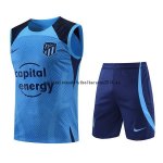 Nuevo Entrenamiento Sin Mangas Conjunto Completo Atlético Madrid 2022 2023 I Azul Baratas