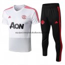 Nuevo Camisetas Manchester United Conjunto Completo Entrenamiento 18/19 Blanco Rojo Baratas