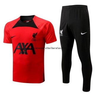 Nuevo Entrenamiento Conjunto Completo Liverpool 22/23 Negro Rojo Baratas