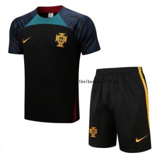 Nuevo Entrenamiento Conjunto Completo Portugal 2022 Negro I Verde Baratas