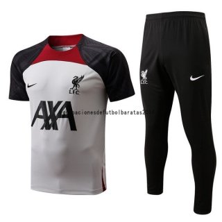 Nuevo Entrenamiento Conjunto Completo Liverpool 22/23 Blanco Negro Rojo Baratas