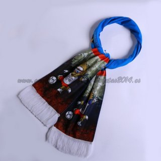Bufanda Futbol Rusia FIFA Tejidas Azul Negro