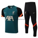 Nuevo Entrenamiento Conjunto Completo Liverpool 22/23 Verde Negro Naranja Baratas
