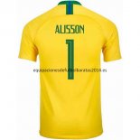 Nuevo Camisetas Brasil 1ª Equipación 2018 Alisson Baratas