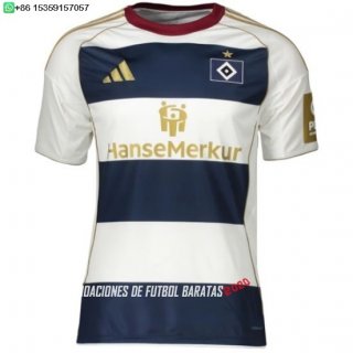 Nuevo Tailandia Especial Camiseta Hamburgo S.V. 25/26 Blanco Azul Baratas