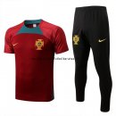 Nuevo Entrenamiento Conjunto Completo Portugal 2022 Rojo Verde Negro Baratas