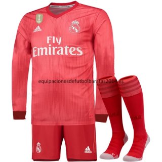 Nuevo Camisetas Manga Larga (Pantalones+Calcetines) Real Madrid 3ª Liga 18/19 Baratas