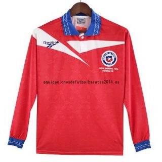 Nuevo 1ª Manga Larga Chile Retro 1998 Rojo Baratas