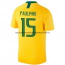 Nuevo Camisetas Brasil 1ª Equipación 2018 Paulinho Baratas