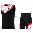 Nuevo Entrenamiento Sin Mangas Conjunto Completo AC Milan 22/23 Negro Rojo Baratas