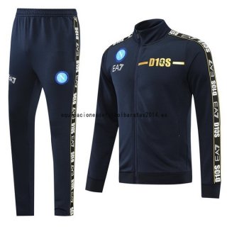 Nuevo Conjunto Completo Ropa Deportiva Con Cremallera Larga Napoli 2022 2023 Azul Marino Baratas