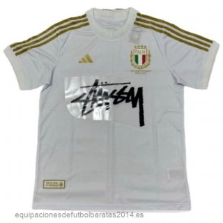 Nuevo Tailandia Especial Camiseta Italia 2024 Blanco Amarillo Baratas