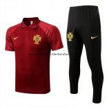 Nuevo Conjunto Completo Polo Portugal 2022 Rojo Negro Baratas