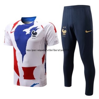 Nuevo Entrenamiento Conjunto Completo Francia 2022 Blanco I Azul Rojo Baratas