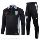 Nuevo Conjunto Completo Sudadera Entrenamiento Niños Italia 2024 Negro Gris Baratas Nuevo Conjunto Completo Sudadera Entrenamiento Niños Italia 2024 Negro Gris Baratas