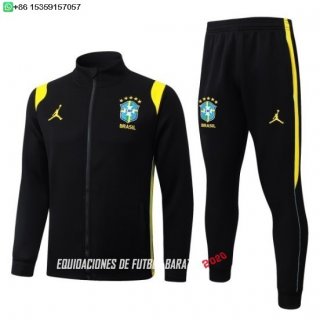Nuevo Conjunto Completo Ropa Deportiva Con Cremallera Larga Brasil 2026 Negro Amarillo Baratas
