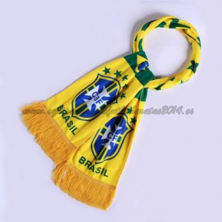Bufanda Futbol Brasil Tejidas Amarillo
