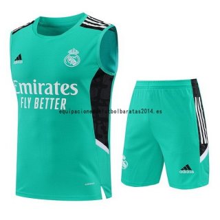 Nuevo Entrenamiento Sin Mangas Conjunto Completo Real Madrid 22/23 Verde Negro Baratas