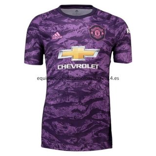 Nuevo Camisetas Portero Manchester United Purpura Liga 19/20 Baratas