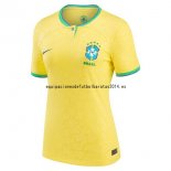 Nuevo 1ª Camiseta Mujer Brasil 2022 Amarillo Baratas