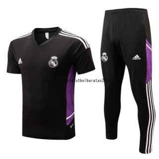 Nuevo Entrenamiento Conjunto Completo Real Madrid 22/23 Negro Purpura Blanco Baratas