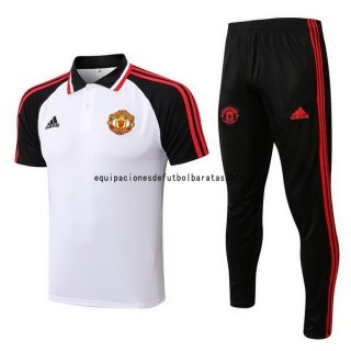 Nuevo Conjunto Completo Polo Manchester United 22/23 Blanco Negro Rojo Baratas