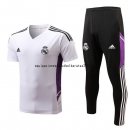 Nuevo Entrenamiento Conjunto Completo Real Madrid 22/23 Blanco Negro Purpura Baratas