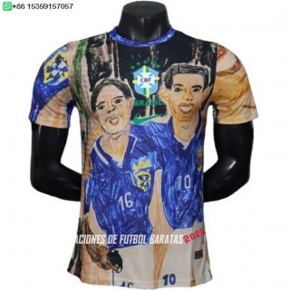 Nuevo Especial Jugadores Camiseta Brasil 2026 Azul Negro Baratas