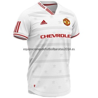 Nuevo Camisetas Concepto Manchester United Blanco Rojo Liga 19/20 Baratas