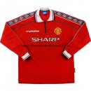 Nuevo Camisetas Manga Larga Manchester United 1ª Liga Retro 1998/1999 Baratas