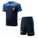 Nuevo Entrenamiento Conjunto Completo Francia 2022 Azul Marino Baratas