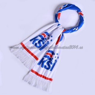 Bufanda Futbol Islandia Tejidas Blanco