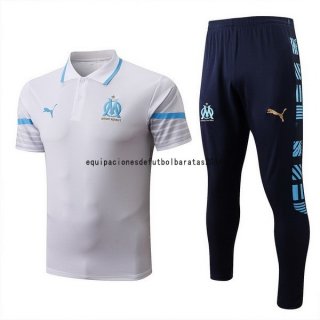 Nuevo Conjunto Completo Polo Marsella 22/23 Blanco Azul Baratas
