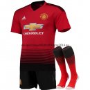Nuevo Camisetas (Pantalones+Calcetines) Manchester United 1ª Liga 18/19 Baratas