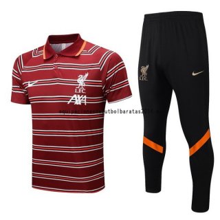 Nuevo Conjunto Completo Polo Liverpool 22/23 Rojo Negro Baratas