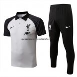 Nuevo Conjunto Completo Polo Liverpool 22/23 Blanco Negro Baratas