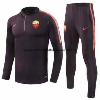 Nuevo Camisetas Chaqueta Conjunto Completo AS Roma Naranja Negro Liga 18/19 Baratas