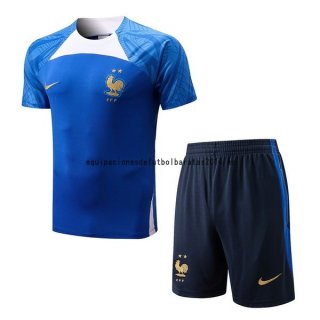 Nuevo Entrenamiento Conjunto Completo Francia 2022 Azul I Blanco Baratas