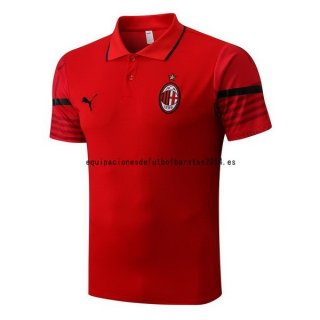 Nuevo Polo AC Milan 22/23 Rojo Negro Baratas