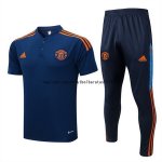 Nuevo Conjunto Completo Polo Manchester United 2022 2023 Azul Naranja Baratas