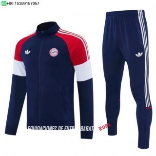 Nuevo Conjunto Completo Ropa Deportiva Con Cremallera Larga Bayern Múnich 26/27 Azul Rojo Blanco Baratas