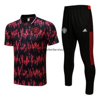 Nuevo Conjunto Completo Polo Manchester United 22/23 Rojo I Negro Baratas