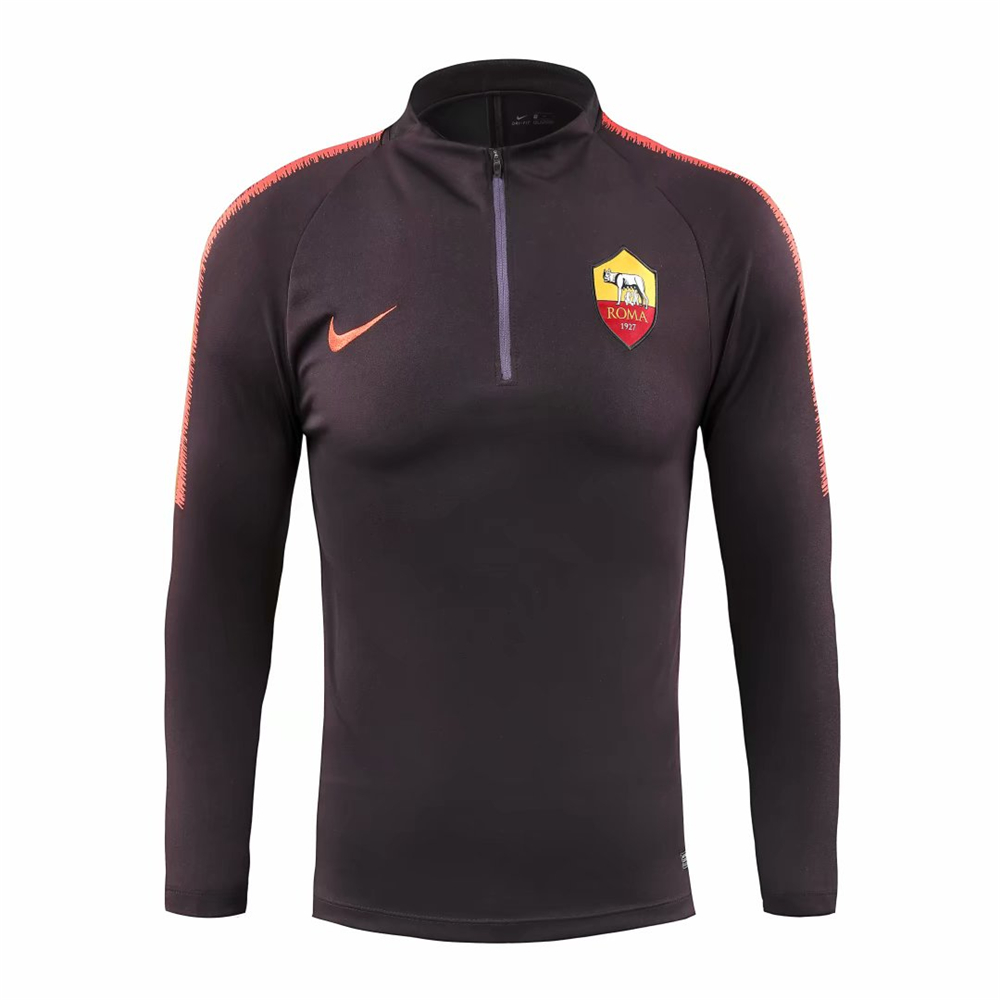 Nuevo Camisetas Chaqueta Conjunto Completo AS Roma Naranja Negro Liga 18/19 Baratas