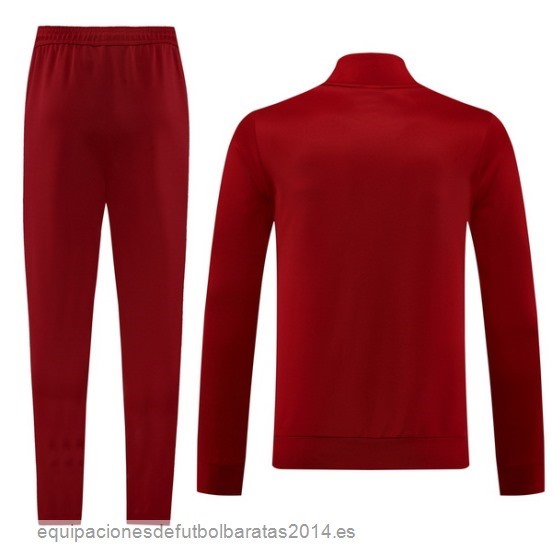 Conjunto Completo Ropa Deportiva Con Cremallera Larga AS Roma 24/25 Rojo Baratas